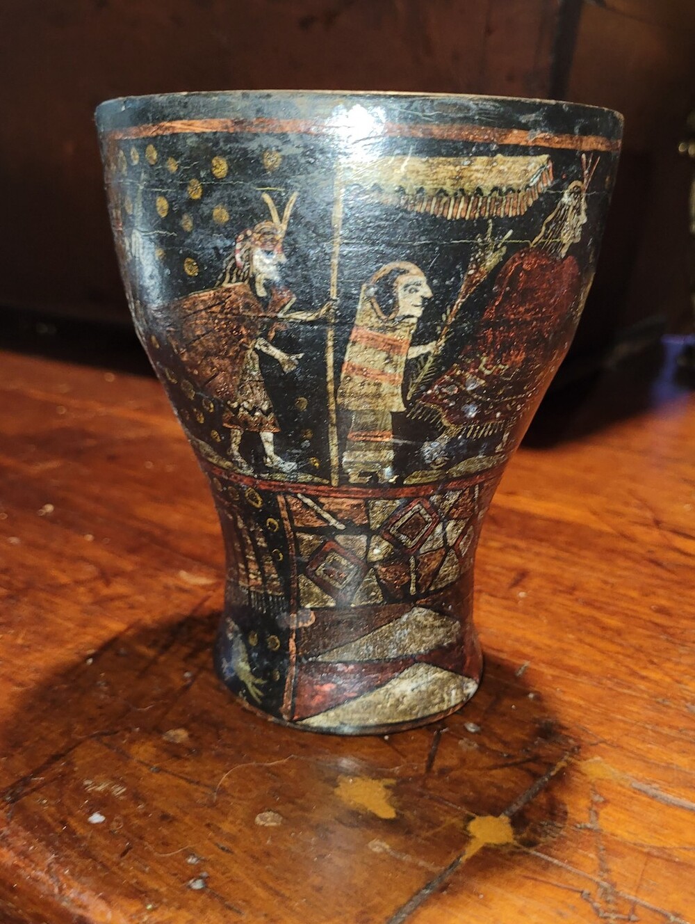 Vintage Inca Kero Drinking Vessel